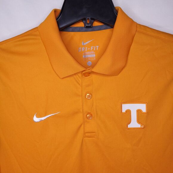 Nike Tennessee Volunteers Polo Shirt Mens Large Orange, Gray Dri Fit - Picture 2 of 11
